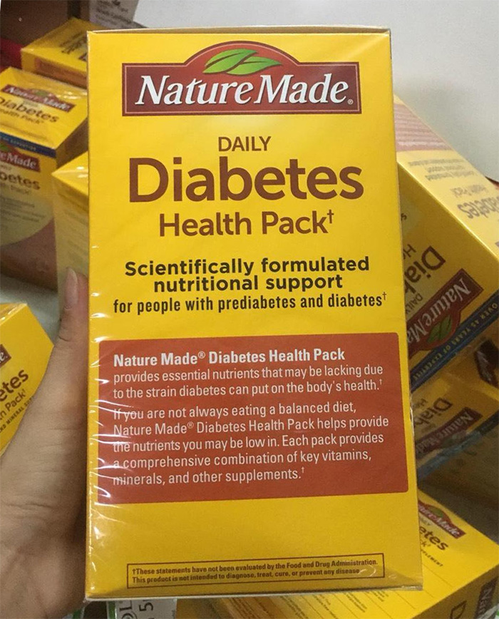 thuc pham chuc nang dieu hoa tieu duong nature made diabetes health pack 60 goi anh 1